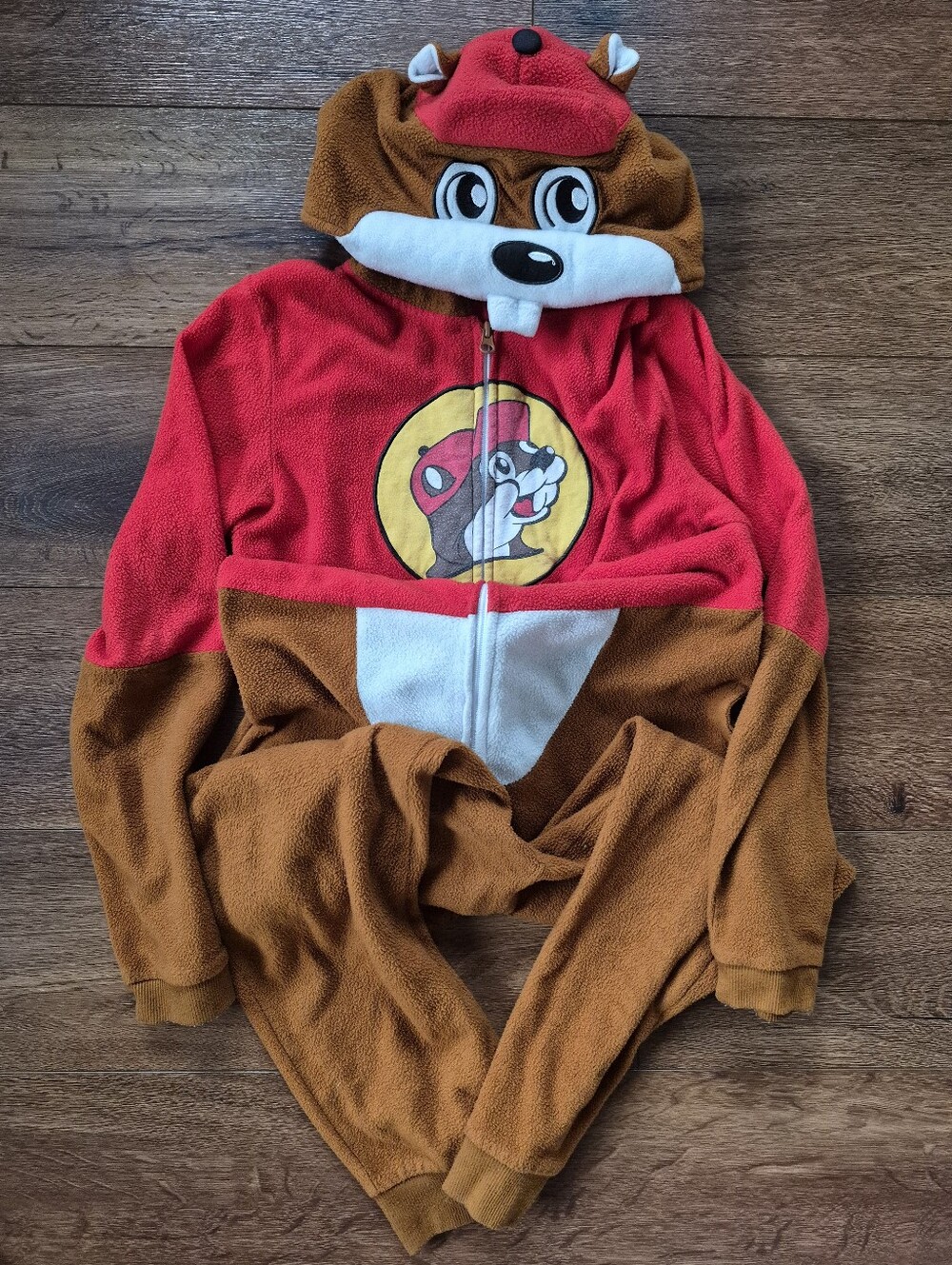 Bucees Beaver One Piece Pajamas Fleece Union Suit Costume Youth M/L